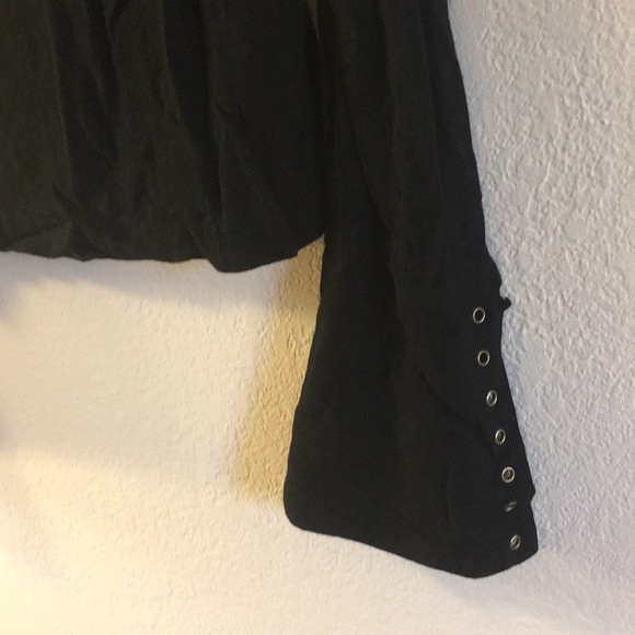 Free People Peasant Blouse Black Size Medium - Picture 4 of 5